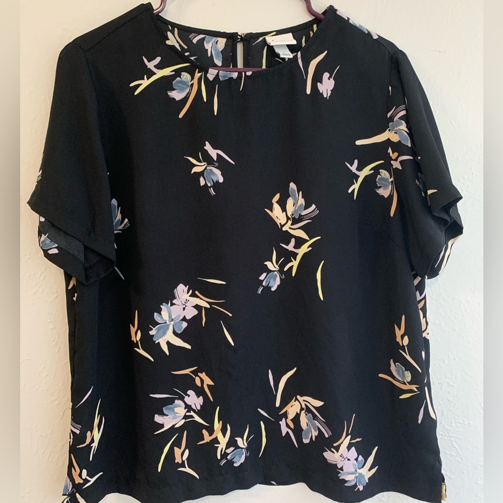 Black and Floral Blouse